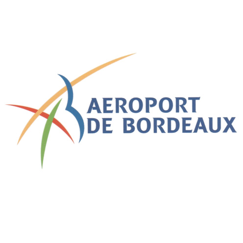 Logotype de l'aéroport de Bordeaux Mérignac, qui est une référence professionnelle SIPPRO Solutions IP Protection, distributeurs de solutions de sûreté et de sécurité pour les professionnels.