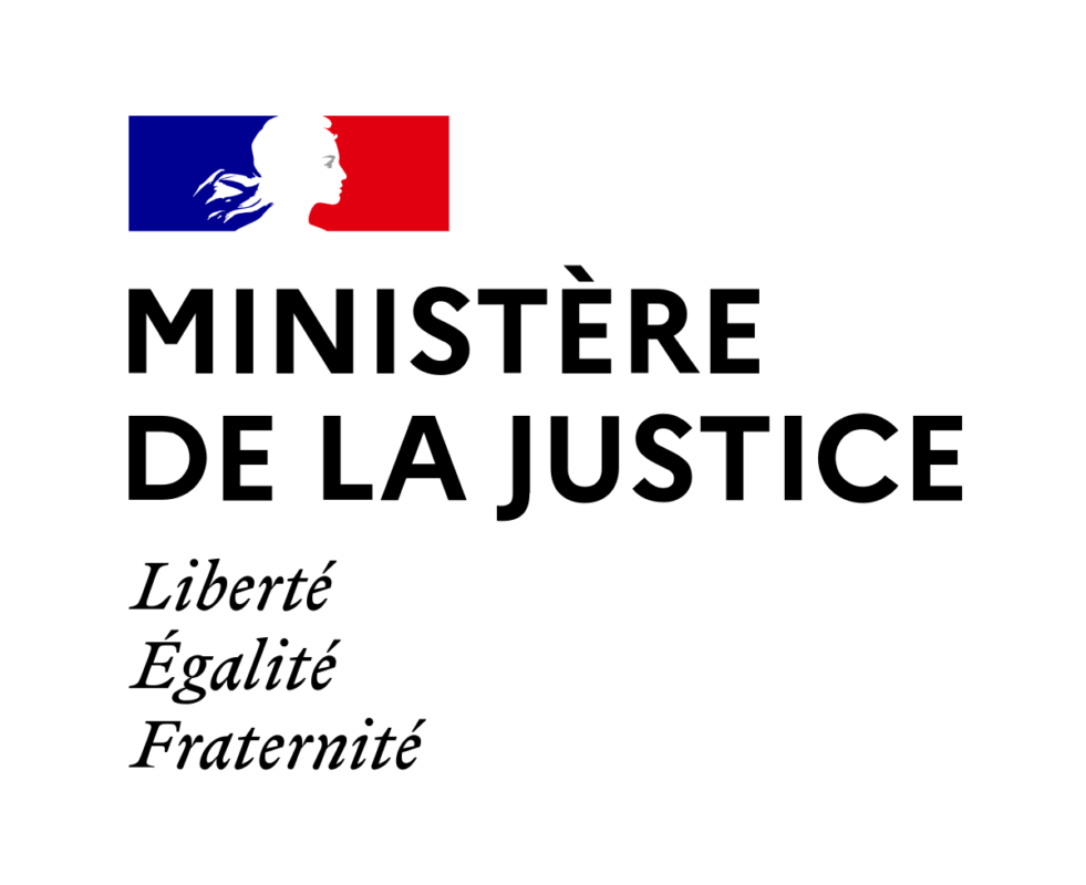 Logotype de du ministère français de la justice, qui est une référence professionnelle SIPPRO Solutions IP Protection, distributeurs de solutions de sûreté et de sécurité pour les professionnels.