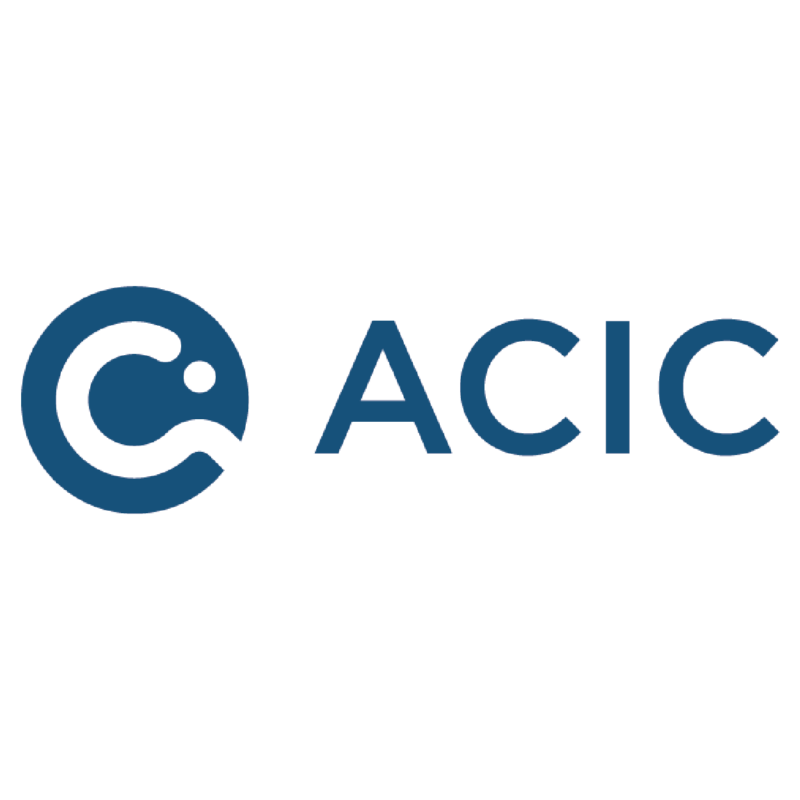 Logotype Acic, une marque partenaire et distribuée par SIPPRO Solutions IP Protection, distributeurs de solutions de sûreté et de sécurité pour les professionnels.