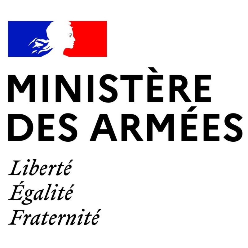 Logotype de du ministère français des armées, qui est une référence professionnelle SIPPRO Solutions IP Protection, distributeurs de solutions de sûreté et de sécurité pour les professionnels.