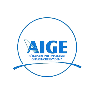 Logotype de l'aéroport international Gnassingbe Eyadema au Bénin, qui est une référence professionnelle SIPPRO Solutions IP Protection, distributeurs de solutions de sûreté et de sécurité pour les professionnels.