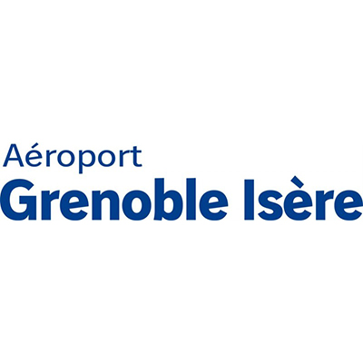 Logotype de l'aéroport de Grenoble , qui est une référence professionnelle SIPPRO Solutions IP Protection, distributeurs de solutions de sûreté et de sécurité pour les professionnels.